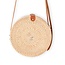 Ronde rotan tas beige handgemaakte crossbody tas met synthetische lederen riemen schoudertas Boho Bali tas SENJA (natuurlijk)