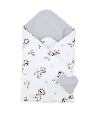 EkoKids Dubbelzijdig bedrukt katoenen hoorn GARDENER BEAR