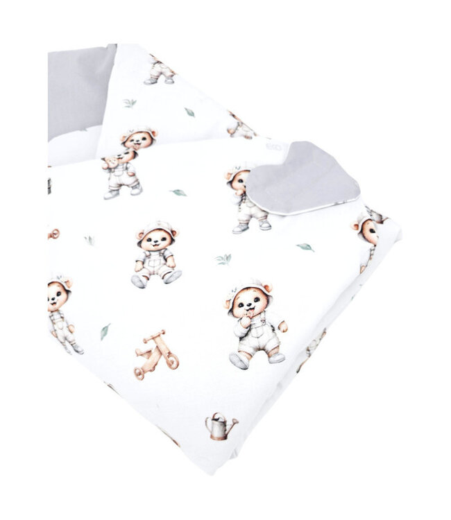 Dubbelzijdig bedrukt katoenen hoorn GARDENER BEAR