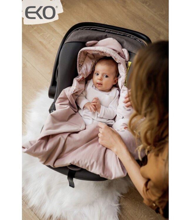 Slaapzak voor babyautostoeltje fluweel, geschikt voor 3- en 5-puntsgordels PILOT BEAR