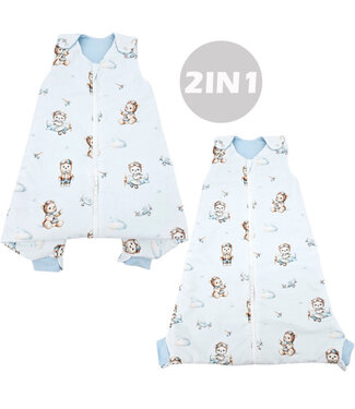 EkoKids 2-in-1 multifunctionele babyslaapzak PILOT BEAR