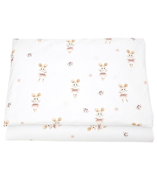 Gedrukt katoenen beddengoed - 2-delig 135 x 100 cm Ballerina Muis