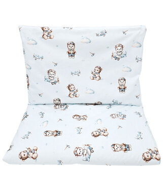 EkoKids Bedrukt katoenen beddengoed - 2-delig 135x100 cm PILOT BEAR