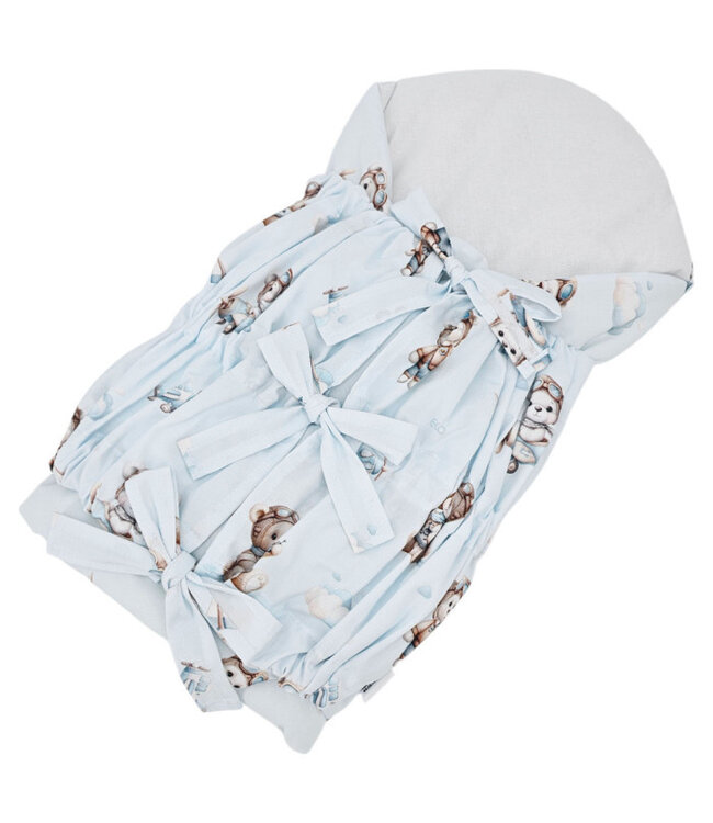 Bedrukt katoenen inbakerdoek PILOT BEAR