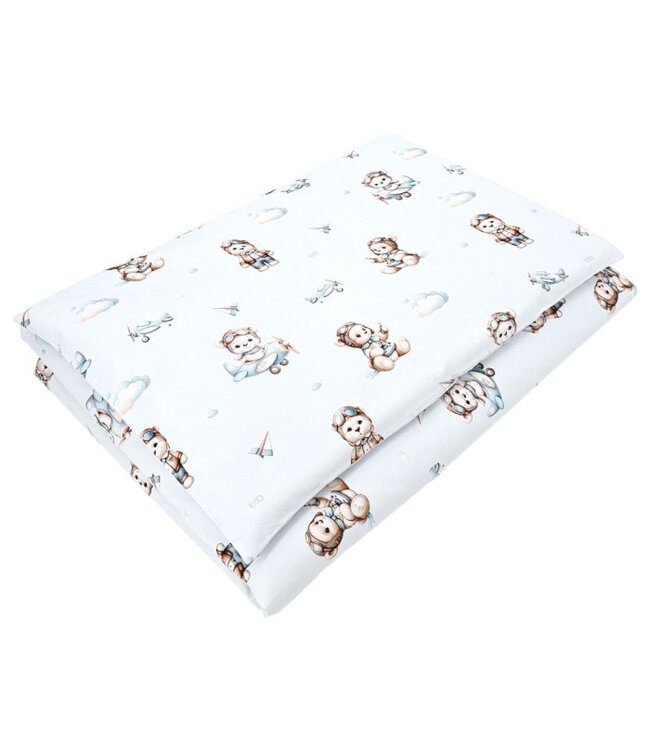 Bedrukt katoenen beddengoed - 2-delig 135x100 cm PILOT BEAR