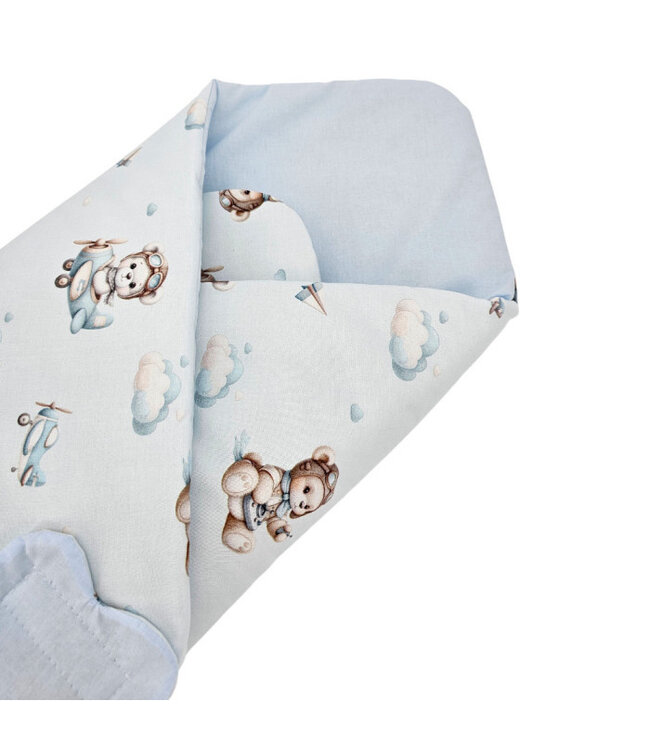 Dubbelzijdig bedrukt katoenen hoorn PILOT BEAR