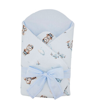 EkoKids Bedrukte katoenen kegel met kokosvulling PILOT BEAR