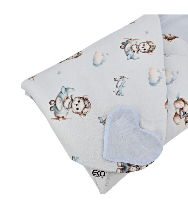 Dubbelzijdig bedrukt katoenen hoorn PILOT BEAR