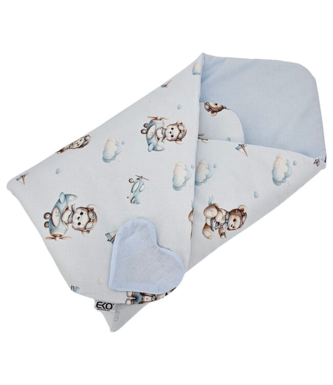 Dubbelzijdig bedrukt katoenen hoorn PILOT BEAR