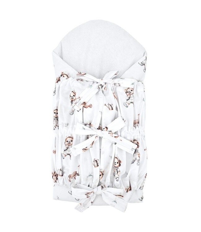 Bedrukt katoenen inbakerdoek Tuinier Beer