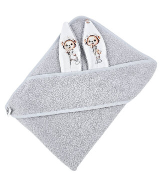 EkoKids Katoenen badjas GARDENER BEAR/GRIJS