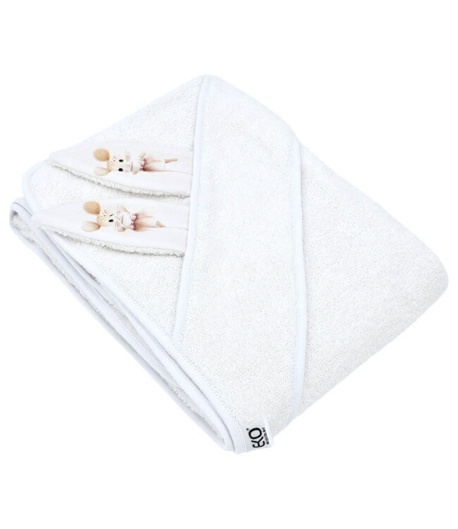 Katoenen badjas BALLERINA-MUIS/WIT