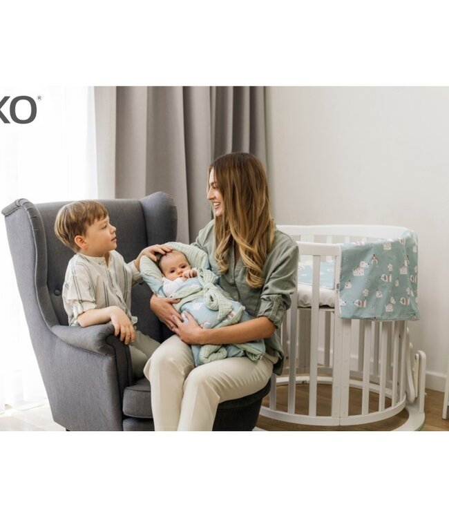 Bedrukte inbakerdoek van katoen en mousseline met Coconut PILOT BEAR