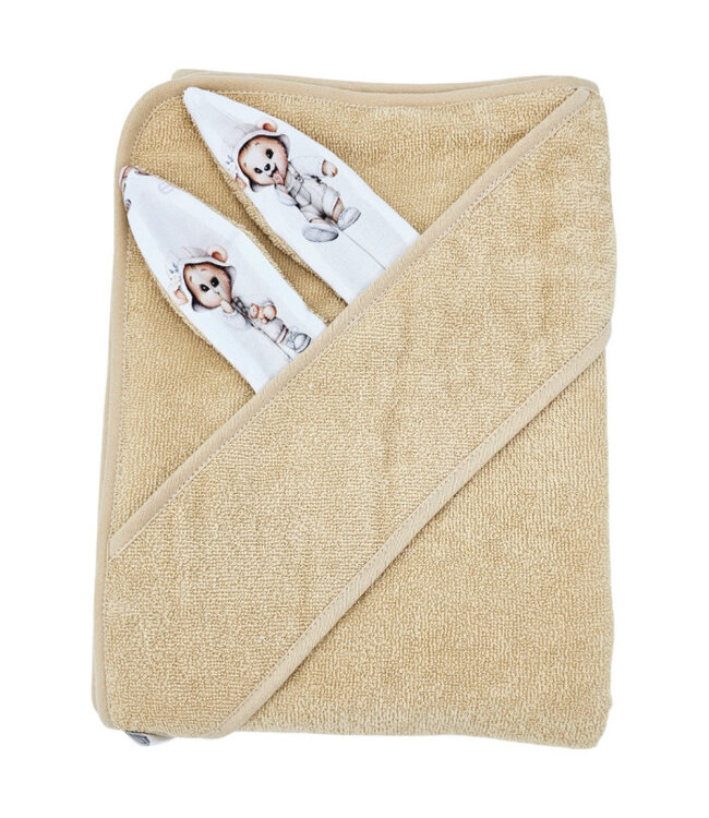 Katoenen badjas Tuinierbeer/beige