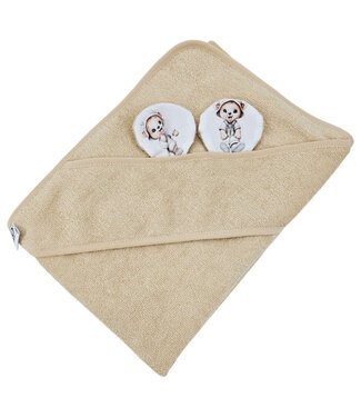 EkoKids Bamboe badhoes Tuinierbeer/beige