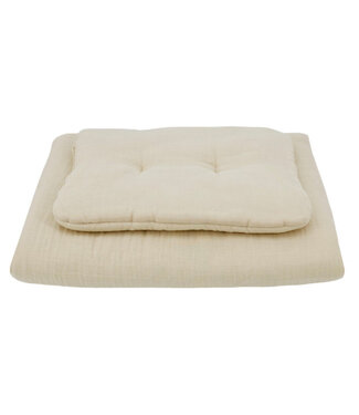 EkoKids Mousseline ledikantbeddenset LATTE