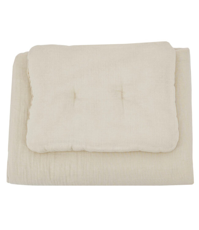 Mousseline ledikantbeddenset LATTE
