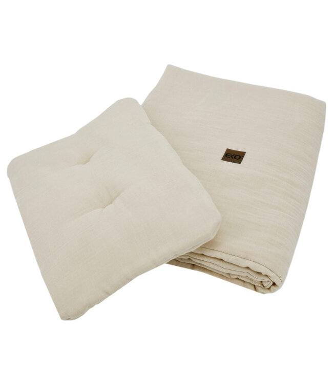 Mousseline ledikantbeddenset LATTE