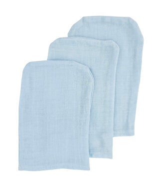 EkoKids Mousseline washandjes mix 3 stuks blauw