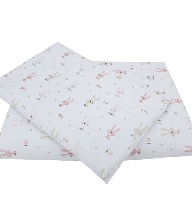 Gedrukt katoenen beddengoed - 2-delig 120x90 cm KONIJN