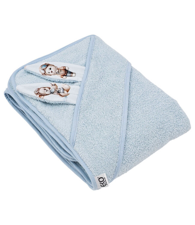 Katoenen badjas PILOT BEER/LICHTBLAUW