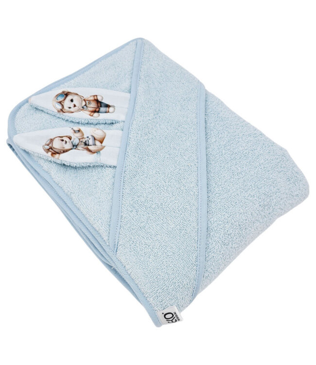 Katoenen badjas PILOT BEER/LICHTBLAUW