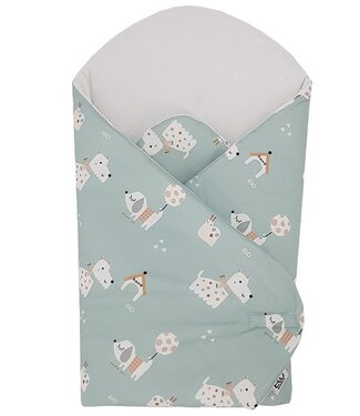 EkoKids Bedrukte katoenen inbakerdoek met hondenprint