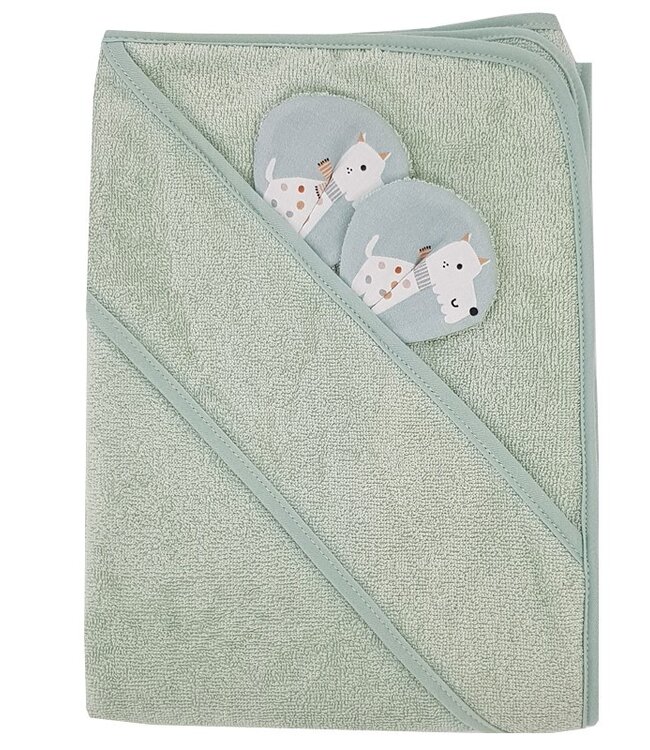 Bamboe badjas HONDEN/MINT