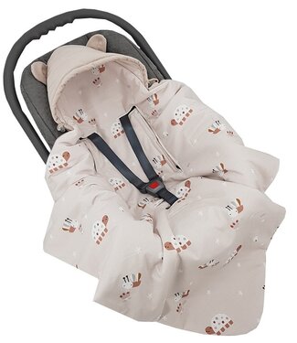 EkoKids Fluwelen slaapzak voor babyautostoeltje, geschikt voor 3- en 5-puntsgordels, bijen