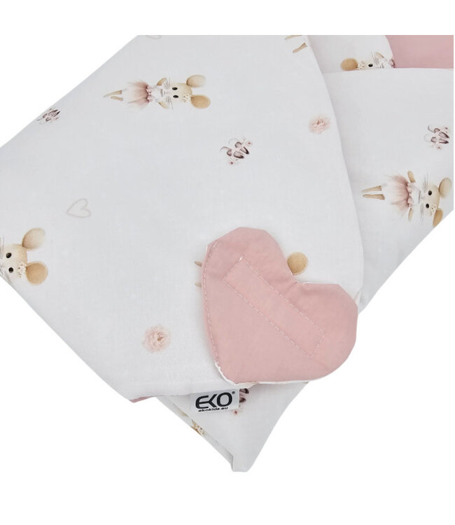 Dubbelzijdig bedrukt katoenen hoorn Ballerina-muis