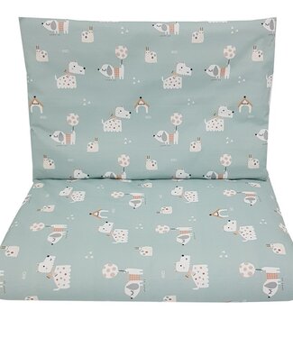 EkoKids Beddengoedset van bedrukt katoen voor ledikant 135x100 cm Honden