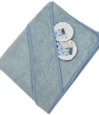EkoKids Bamboe badjas GIRAFFE/BLAUW