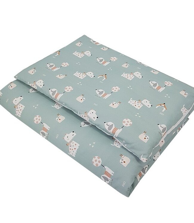 Beddengoedset van bedrukt katoen voor ledikant 135x100 cm Honden