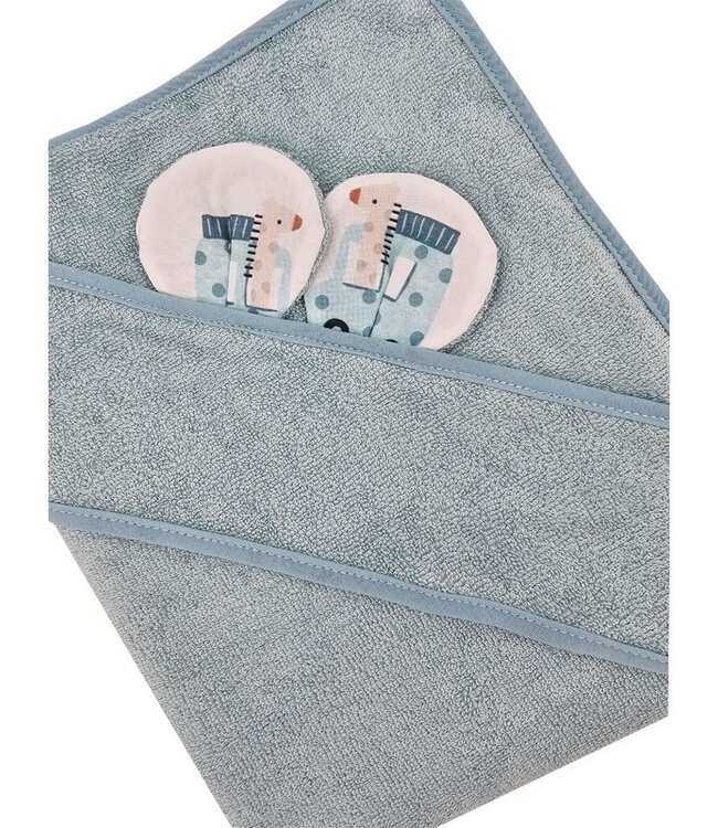 Bamboe badjas GIRAFFE/BLAUW