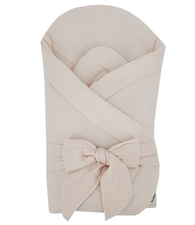 Mousseline-inbakerdoek met kokos, beige