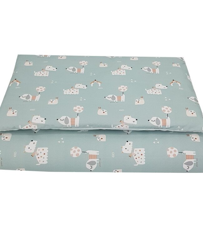 Katoenen beddengoedset met hondenprint 120x90 cm