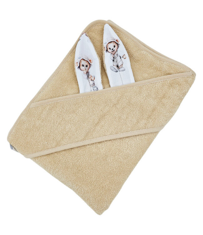 Katoenen badjas Tuinierbeer/beige