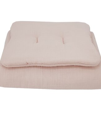 EkoKids Mousseline wiegbeddengoedset roze
