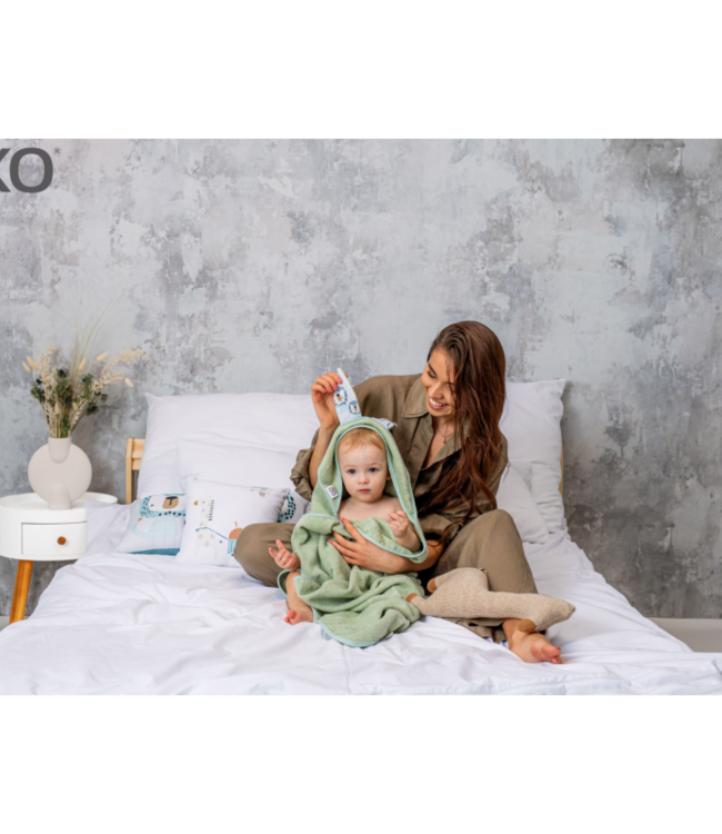 Katoenen badjas Tuinierbeer/beige