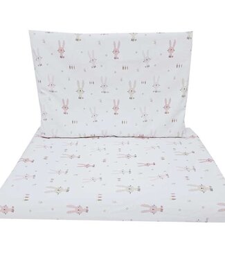 EkoKids Bedrukte katoenen dekbedovertrekset - 2-delig 135x100 cm BUNNY