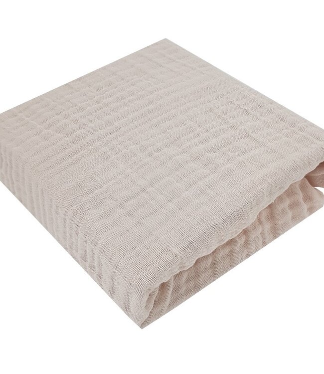 Mousseline hoeslaken met elastiek 120 x 60 cm blauw