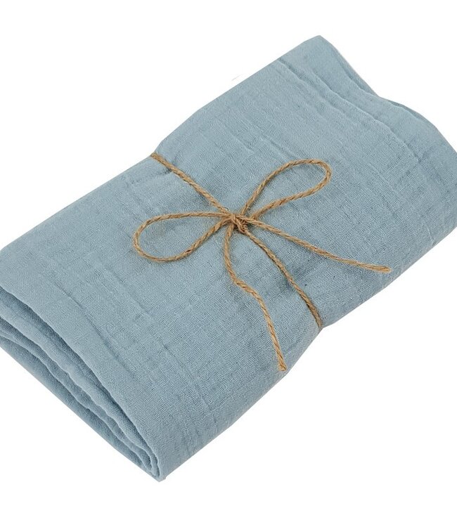Mousseline wikkeldoek en luier 80 x 80 cm, 2 stuks, blauw