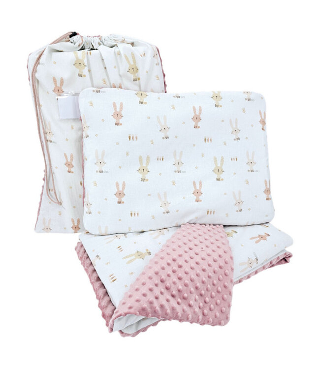 Beddengoedset voor kleuters 100 x 135 cm met tas BUNNY