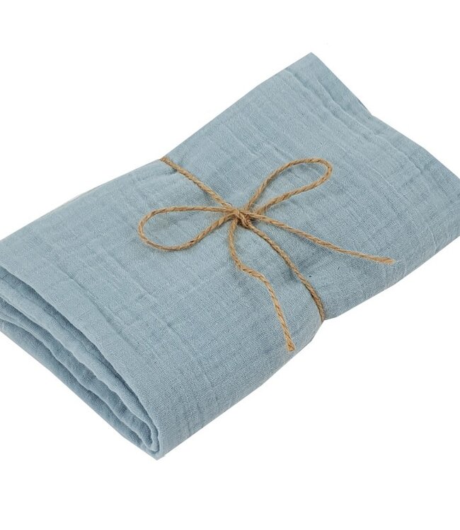 Mousseline wikkeldoek en luier 80 x 80 cm, 2 stuks, blauw