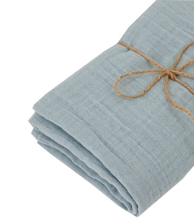 Mousseline wikkeldoek en luier 80 x 80 cm, 2 stuks, blauw