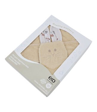 EkoKids Katoenen badcape en EKO-flanel Bijen