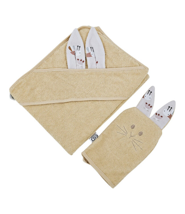 Katoenen badcape en EKO-flanel Bijen