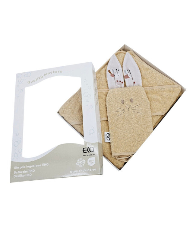 Katoenen badcape en EKO-flanel Bijen