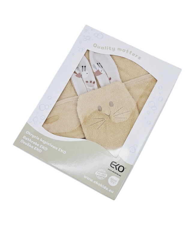 Katoenen badcape en EKO-flanel Bijen