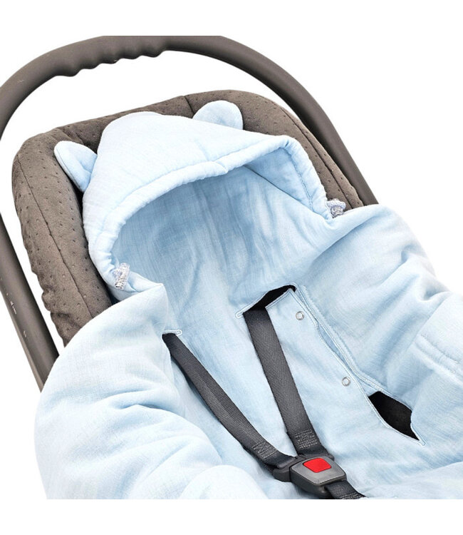 Slaapzak voor autostoel, geschikt voor 3- en 5-puntsgordels, blauw